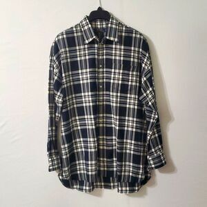 POLO Ralph Lauren Men’s Black White Flannel Plaid Cotton Long Sleeve Shirt Sz XL
